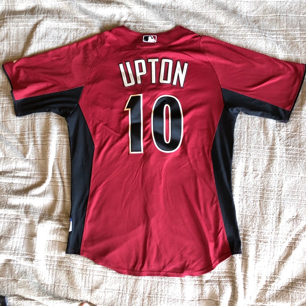 Majestic Upton 10 Red Arizona Diamond Backs Jersey